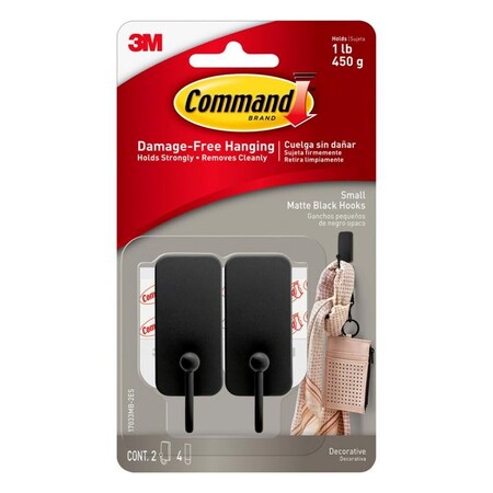 3M 3M Command Small Plastic Hook 1 in. L 2 pk 17033MB-2ES